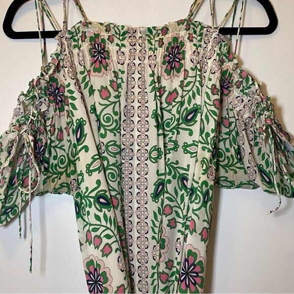 TORY BURCH Asilomar Garden Party Asilomar Floral Dress White Purple Green 10 - Picture 10 of 13